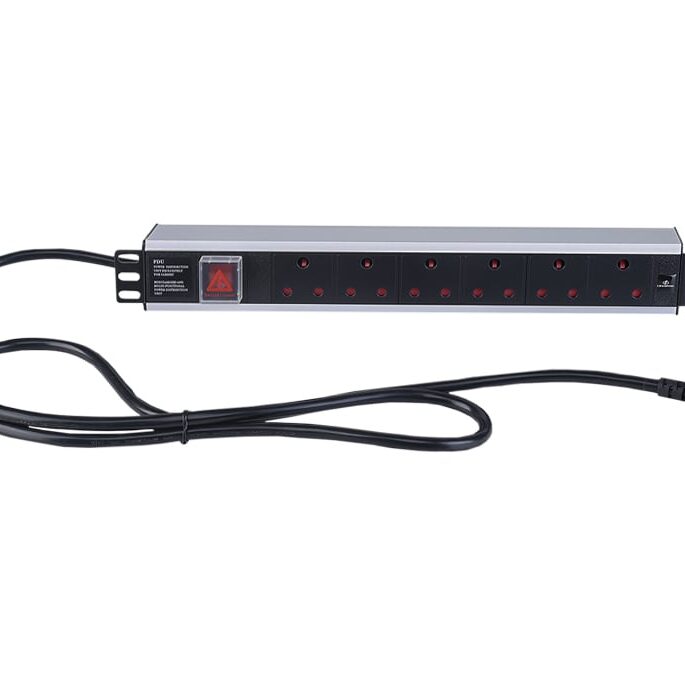 Linkbasic 6 Way Aluminium Moulded Rack Mount PDU