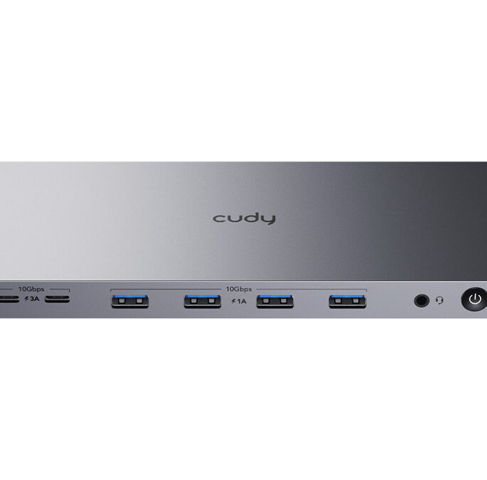 Cudy Dual 4K 10Gbps USB-A & USB-C Gigabit Ethernet Docking Station