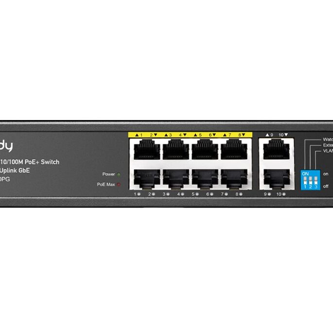 Cudy 8 Port Fast Ethernet PoE 115W 2 Gigabit Switch
