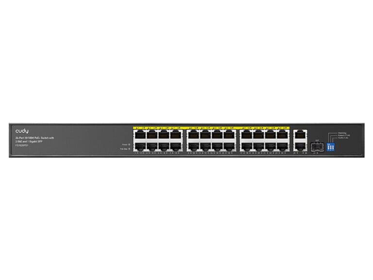 Cudy 24 Port Fast Ethernet PoE 290W 2 Gigabit 1SFP Switch | FS1026PS1