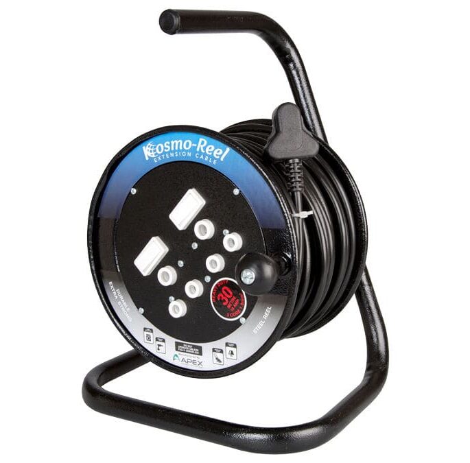 30M 16A Extension Cord on Open Metal Reel