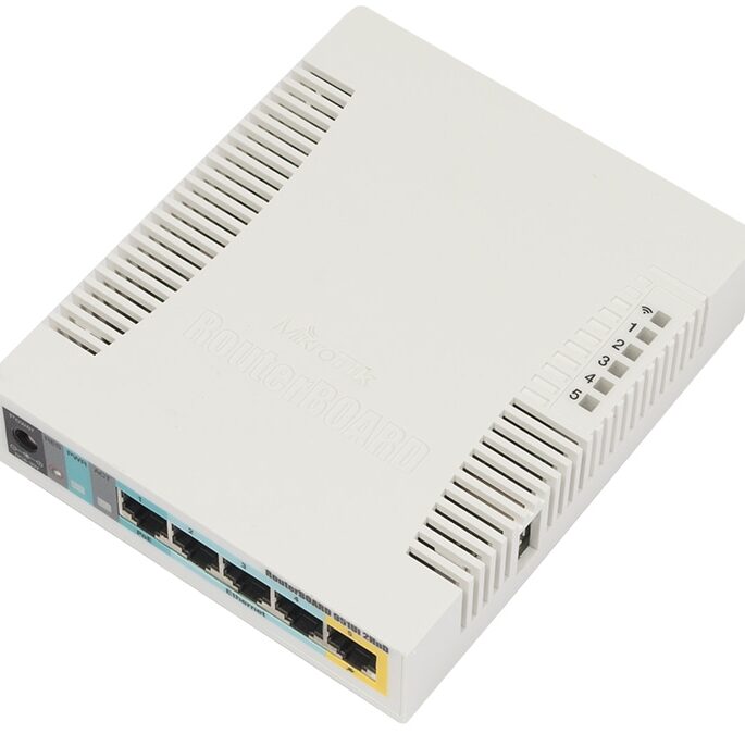 MikroTik 2.4GHz 2.5dBi 5 Port Ethernet WiFi Router