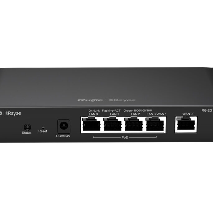 Reyee 5 Port Gigabit 2 WAN 4 PoE 54W Cloud Router
