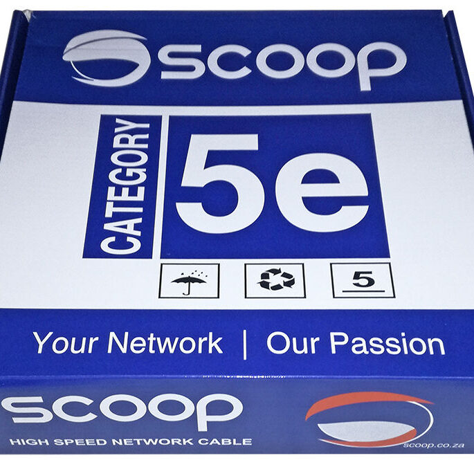 Scoop 100m Box Cat5e CCA Grey UTP Cable