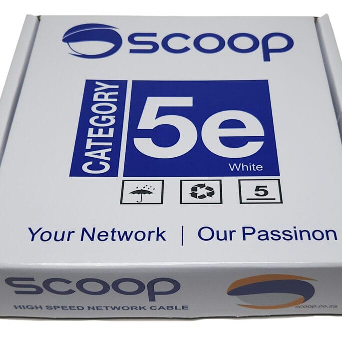 Scoop 100m Box Cat5e CCA White UTP Cable