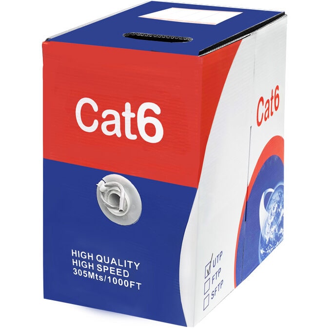 Scoop Unbranded 305m Box Cat6 CCA Grey UTP Cable